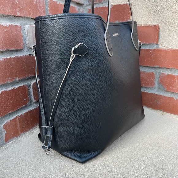 LODIS Bliss Leather Tote with Wristlet in Black & Brocade Scarf~Accessory Bundle - Picture 4 of 13